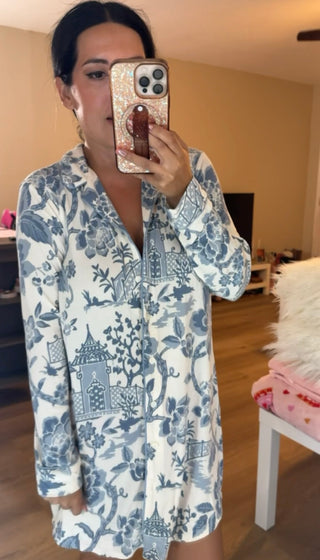 SPECIAL ORDER - Sleep Shirt Garden Toile