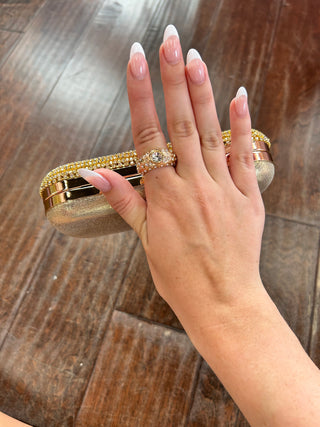 Dripping Sparkle Clutch Gold