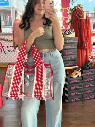 Cherry Gingham Jelly Tote