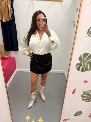 Mini Wrap Skort Black