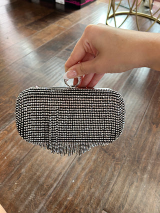 Dripping Sparkle Clutch Black