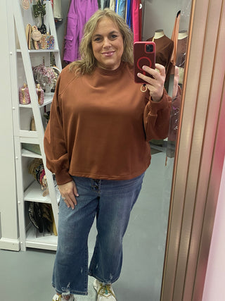 Balloon Sleeve Sweatshirt Cocoa