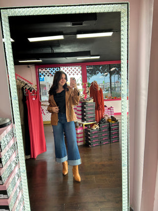 Camel Block Heel Bootie