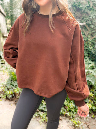 Balloon Sleeve Sweatshirt Cocoa