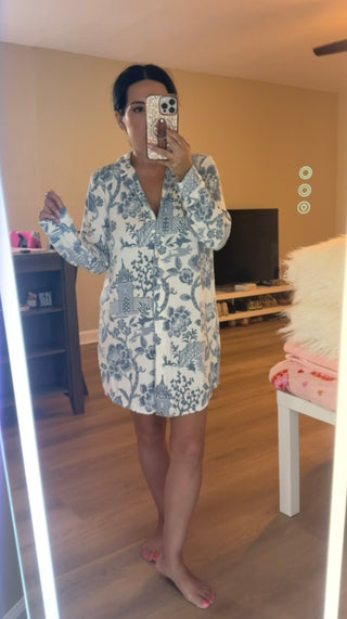 SPECIAL ORDER - Sleep Shirt Garden Toile