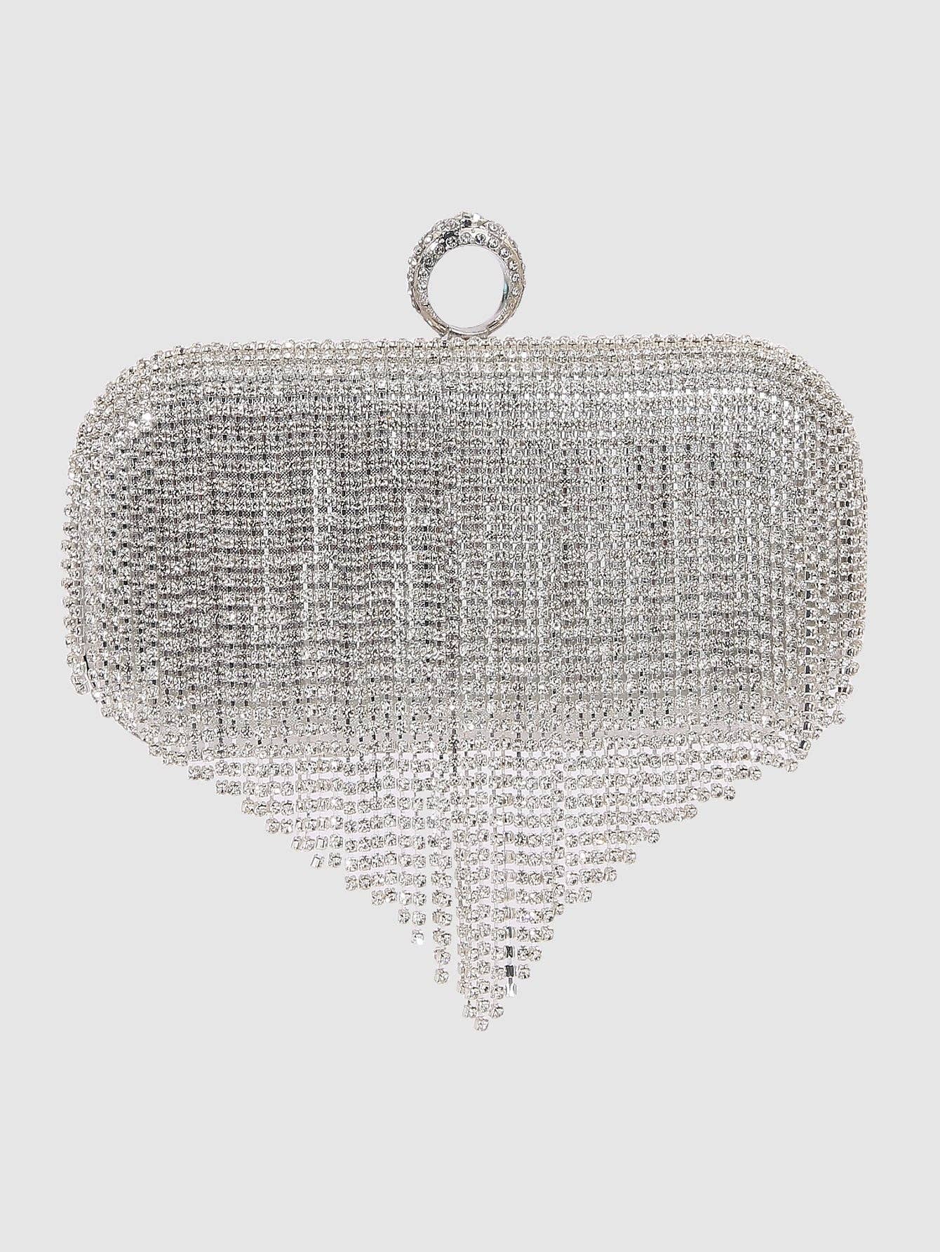 Dripping Sparkle Clutch Silver