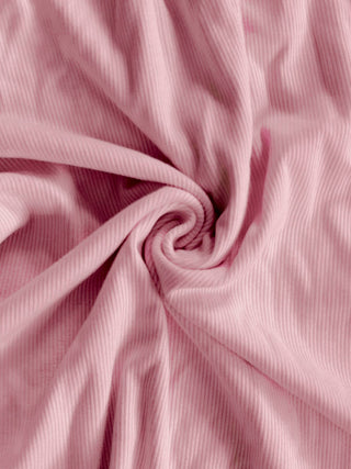 Lace Trim Ribbed Tee LS Lt Pink