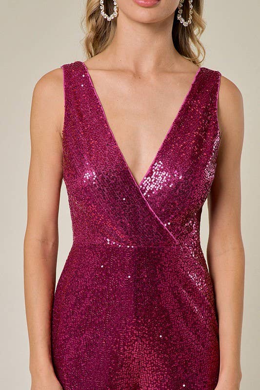 Sequin Jumpsuit Magenta