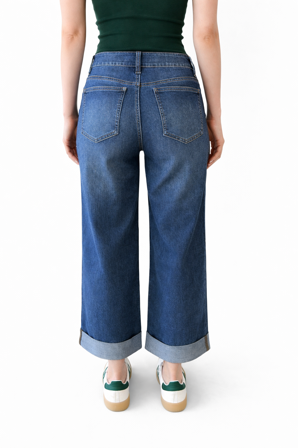 26.5"-32.5" Wide Leg Cuffed Jeans