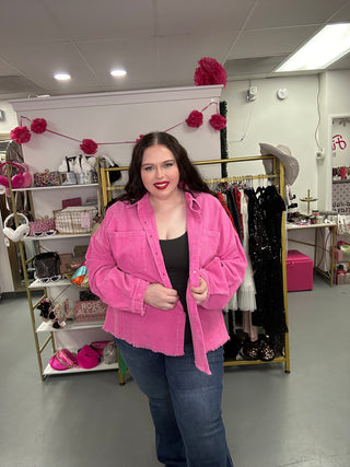 Curvy Corduroy Jacket Pink