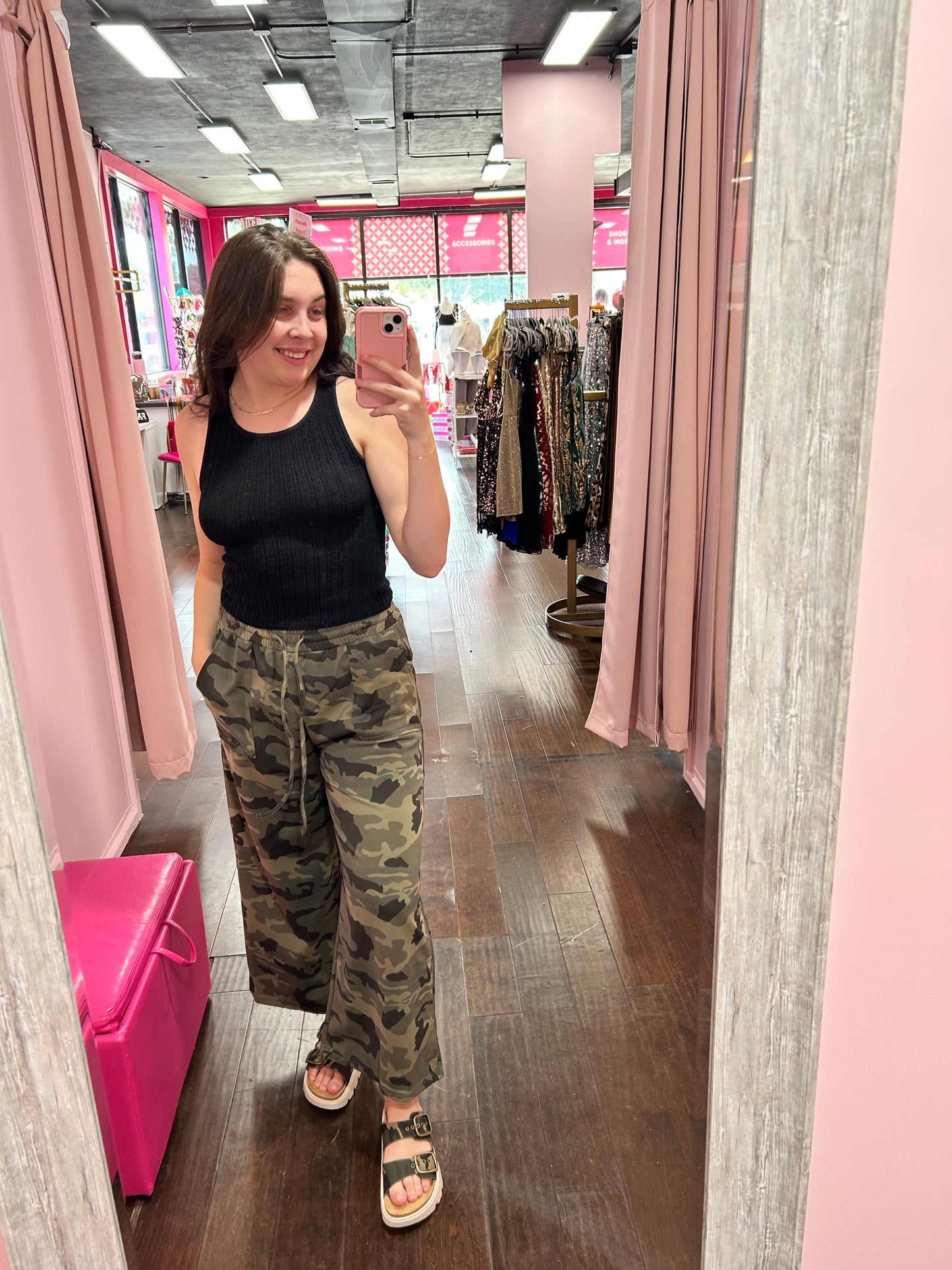 Camo Crush Wide Leg Sweatpants