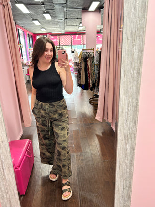 Camo Crush Wide Leg Sweatpants