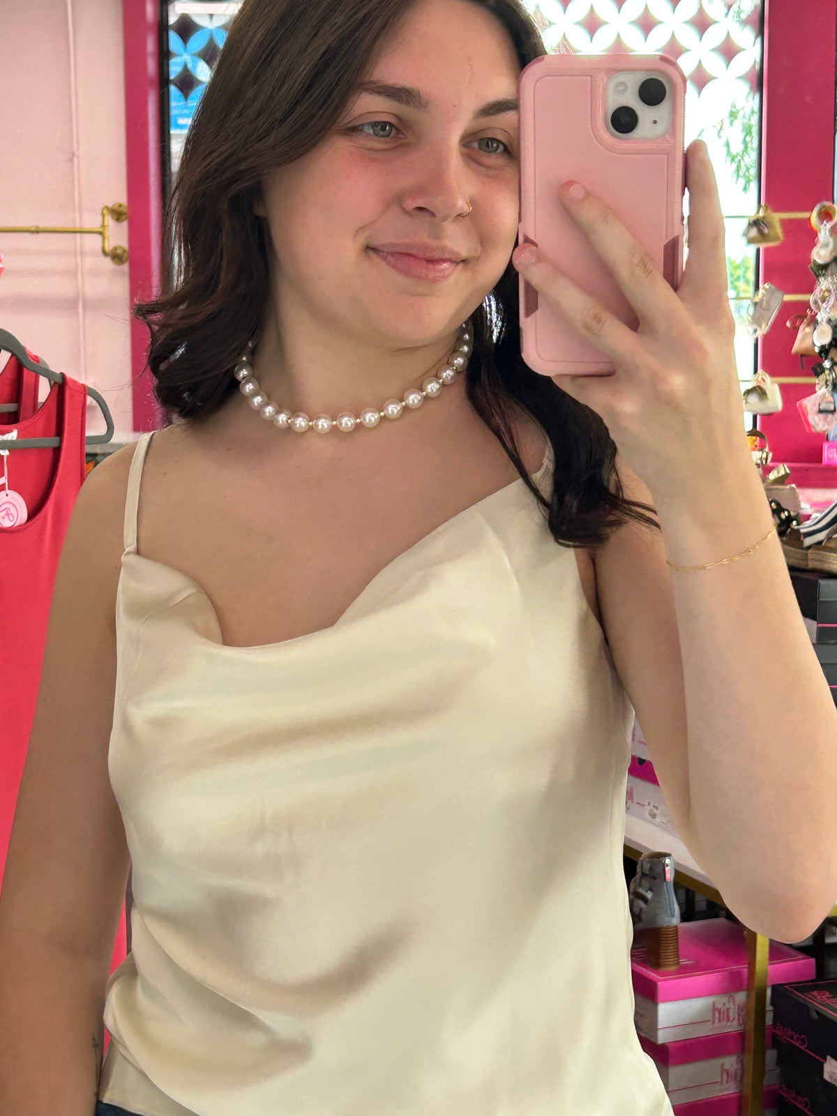 Essential Satin Cowl Cami Cream