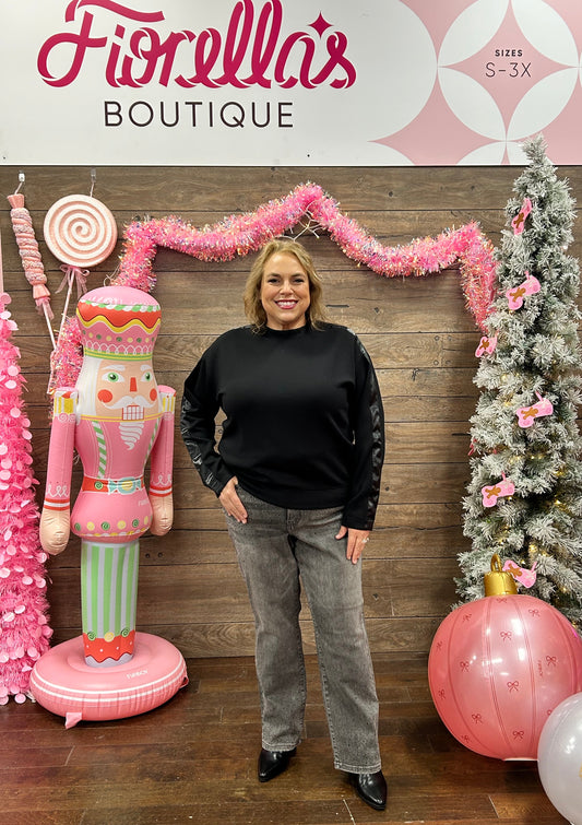 Curvy HW Rhinestone Jeans Black Wash