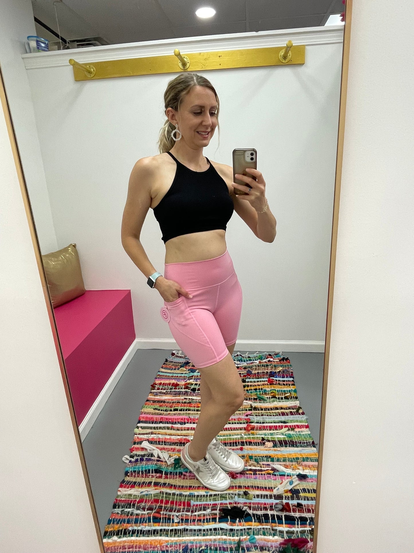 Biker Shorts w/Pockets Lt Pink