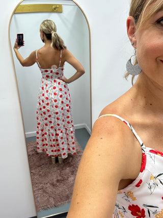 White Floral Long Dress