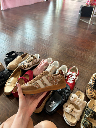 Heads Up Chestnut Glitter Sneakers