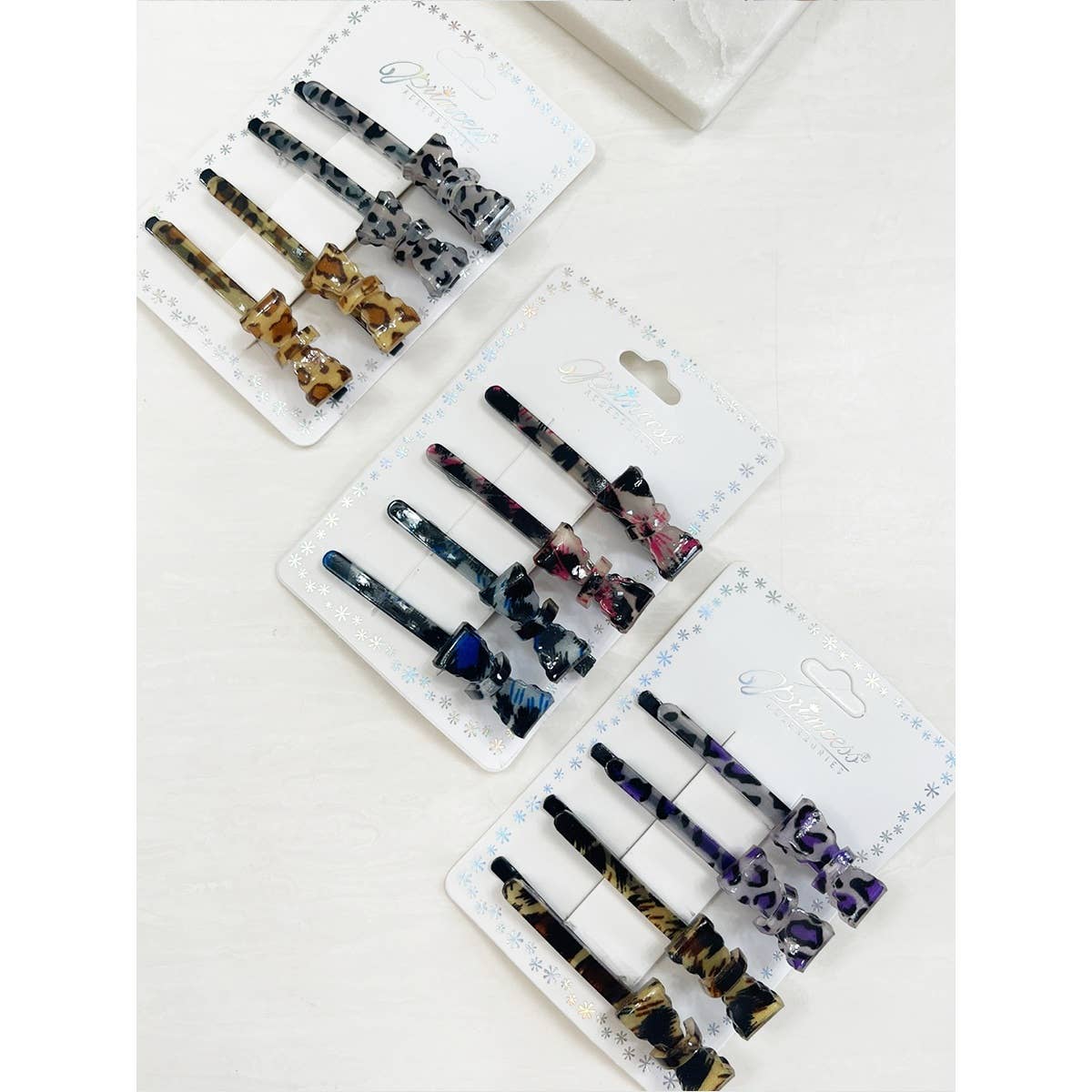Leopard Bow Alligator Clips