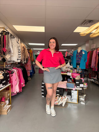 Half Zip Polo Pink