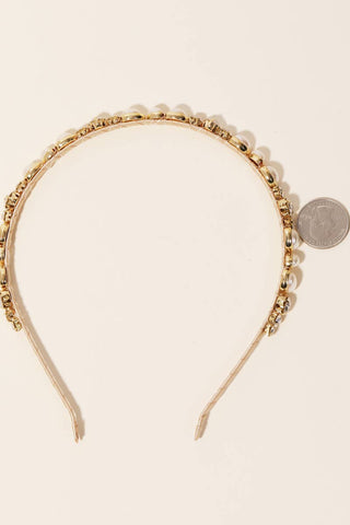 Rhinestone And Pearl Studded Headband