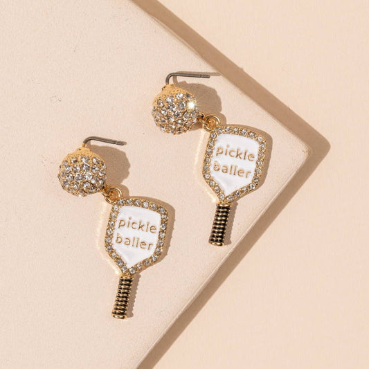 Pickle Baller 18K Gold Dipped Earring