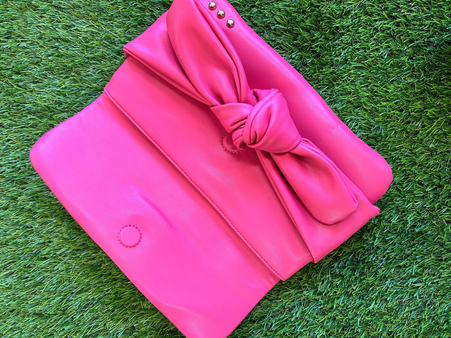 Bow Clutch Crossbody Bag Pink