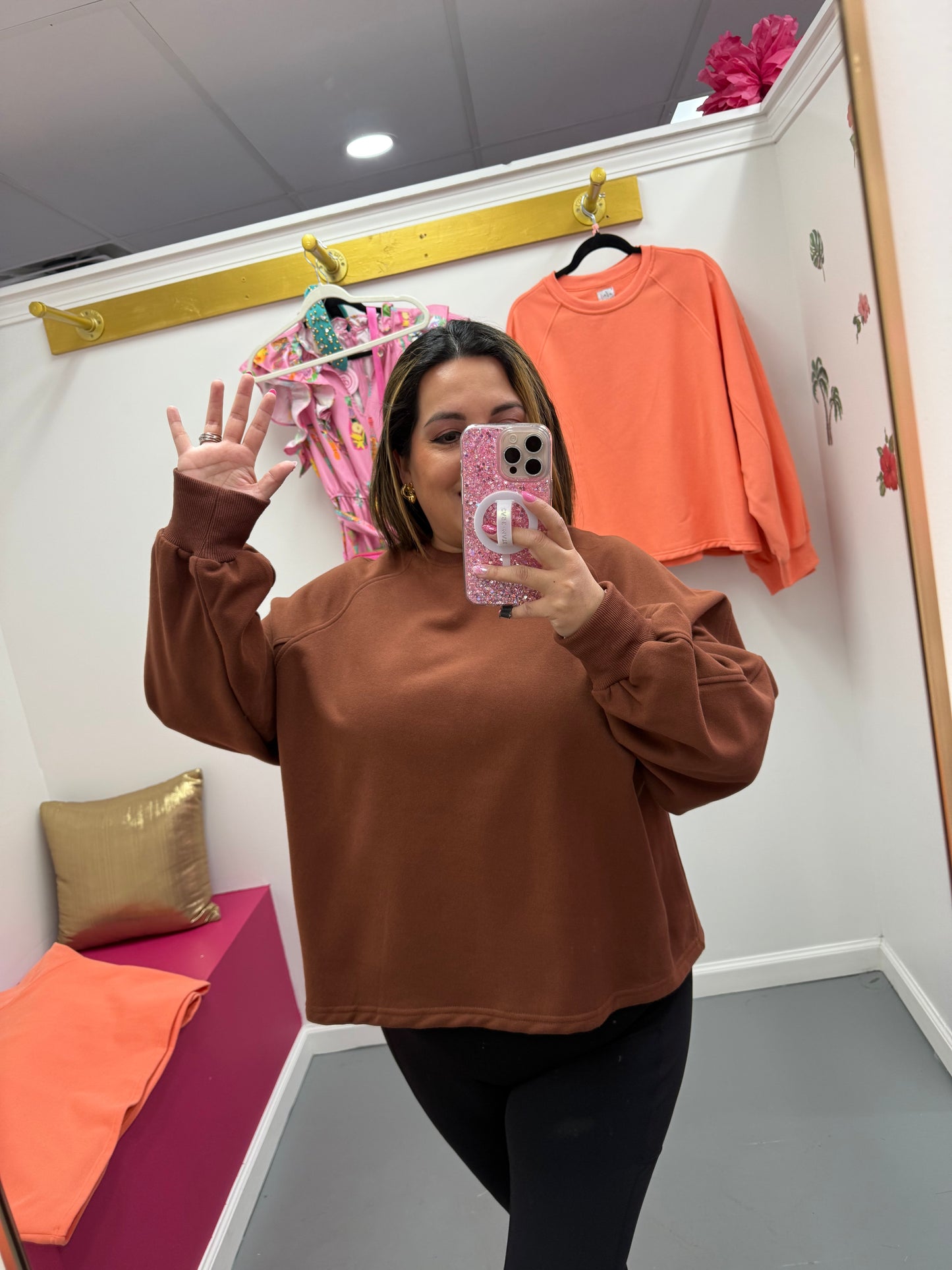 Balloon Sleeve Sweatshirt Cocoa