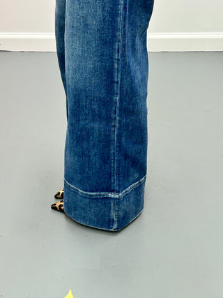 Wide Leg Denim Trouser