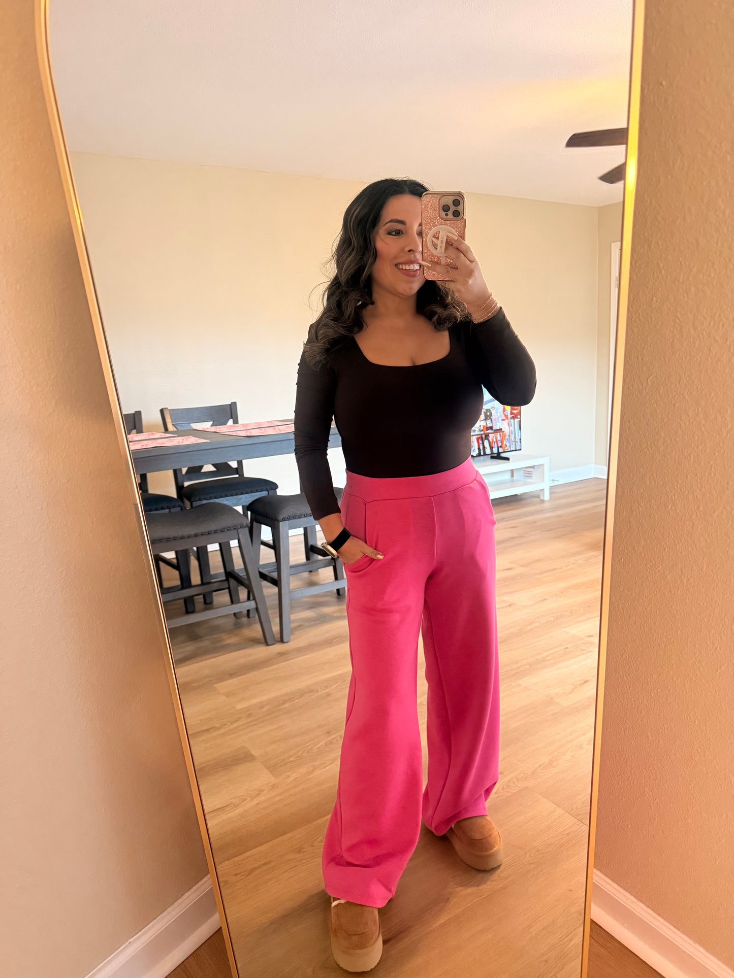 Cozy Wide Leg Pants Pink