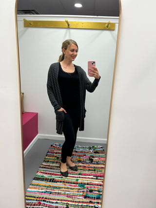 Striped Cardigan Gray