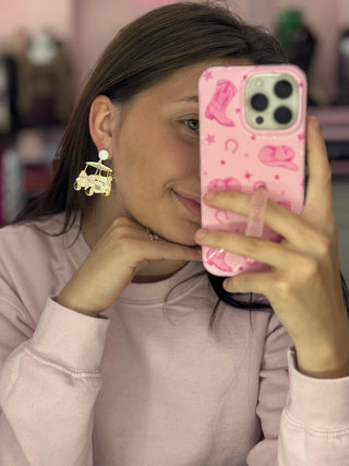 Golf Cart Enamel Earrings
