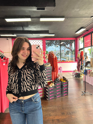 Zebra Print Cardigan