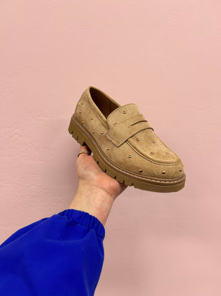 Tan Studded Loafer