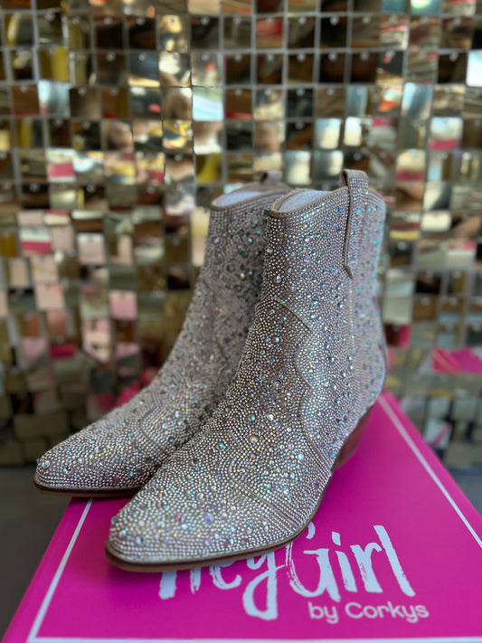 Glam Girl Rhinestone Booties