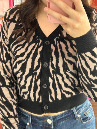 Zebra Print Cardigan