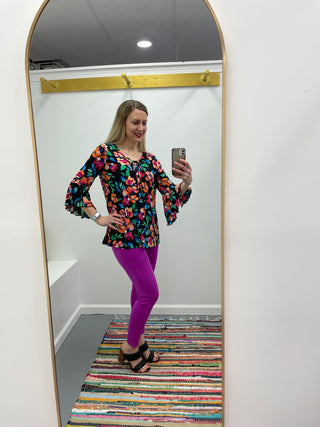 Skinny Ponte Pants 26" Magenta