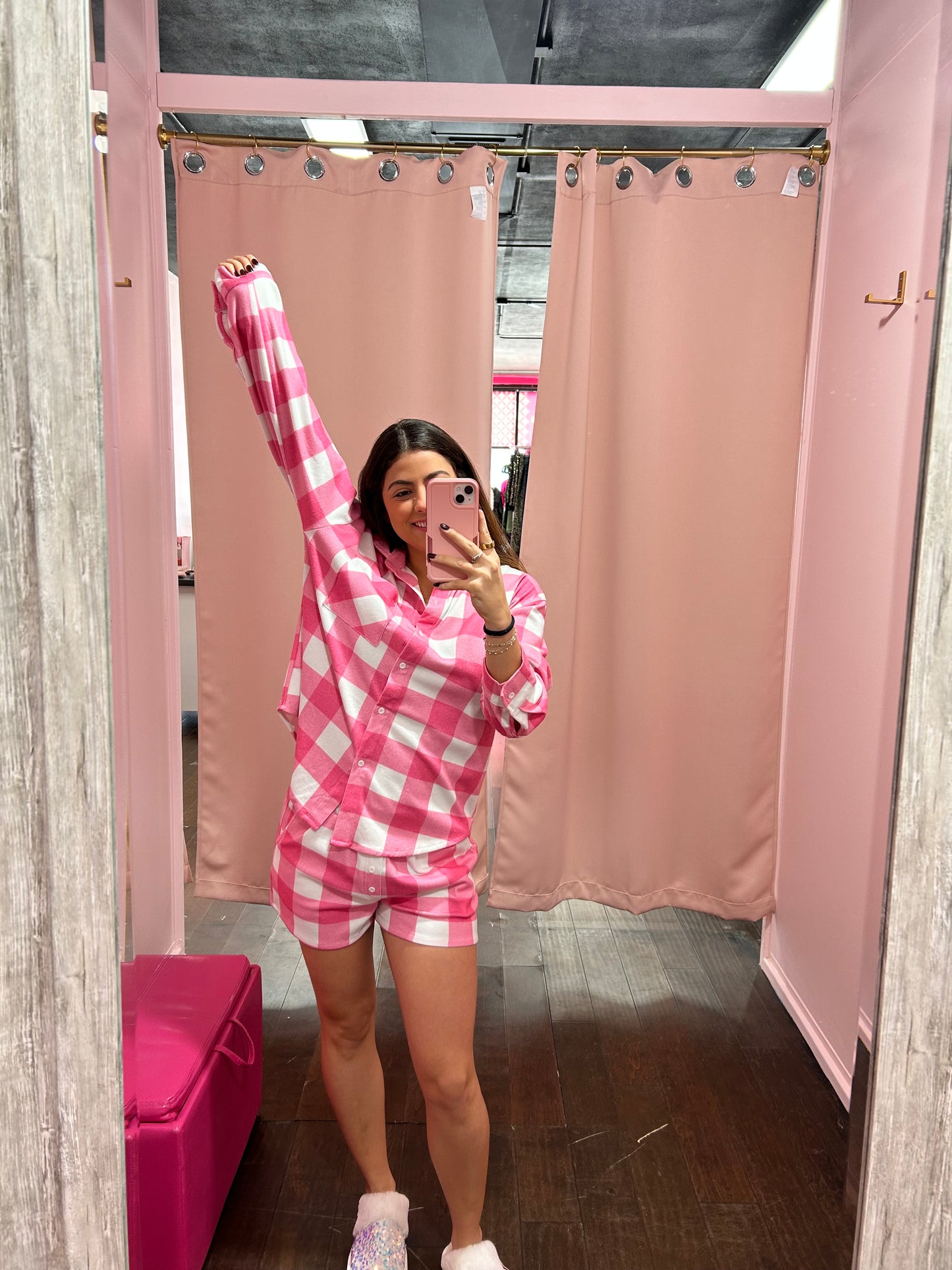 Pink Plaid PJ Set