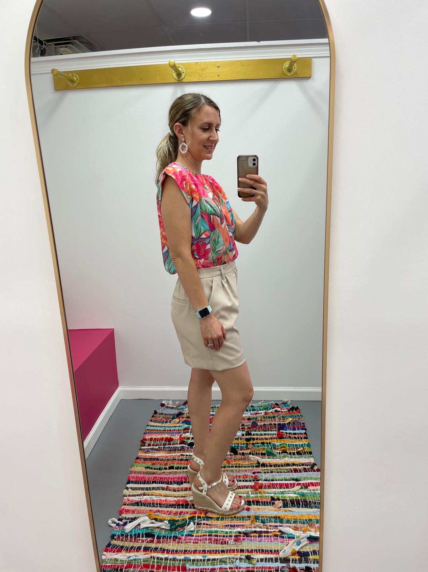 Cap Sleeve Tropical Blouse