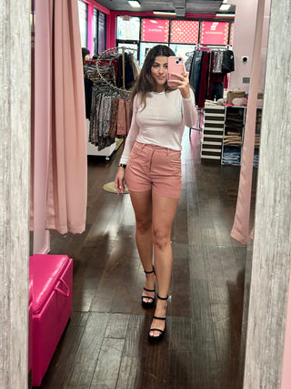 Vegan Leather Suede Short Blush