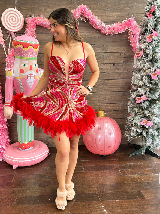 Sparkle Feather Dress Skort