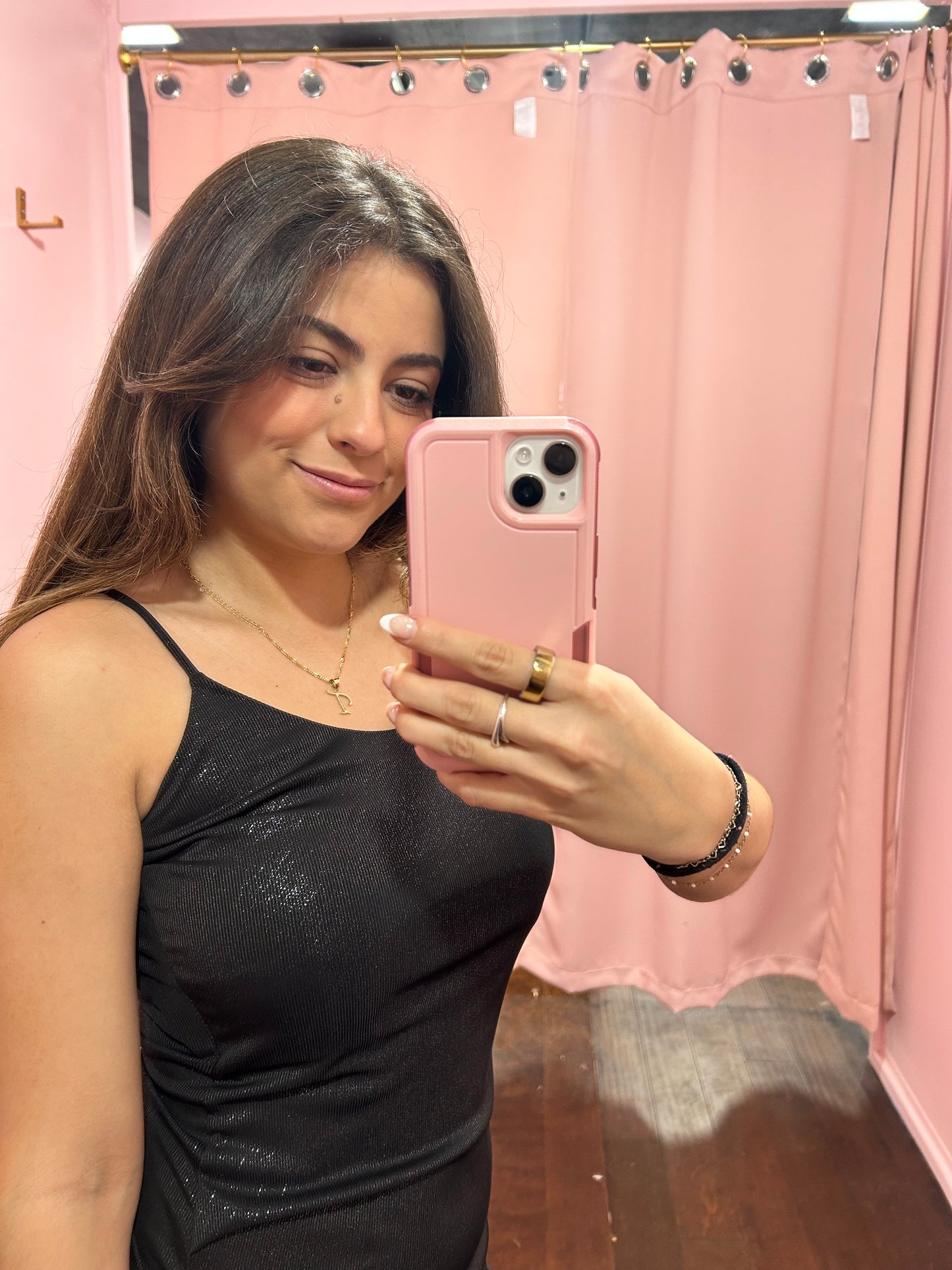 Glitter Asymmetric Dress Black