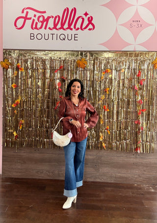 After Dark Satin Blouse Espresso