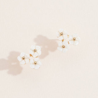 Mother of Pearl Flowers Stud Earrings