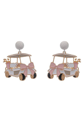 Golf Cart Enamel Earrings