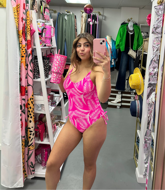 Swimsuit Pink Palms