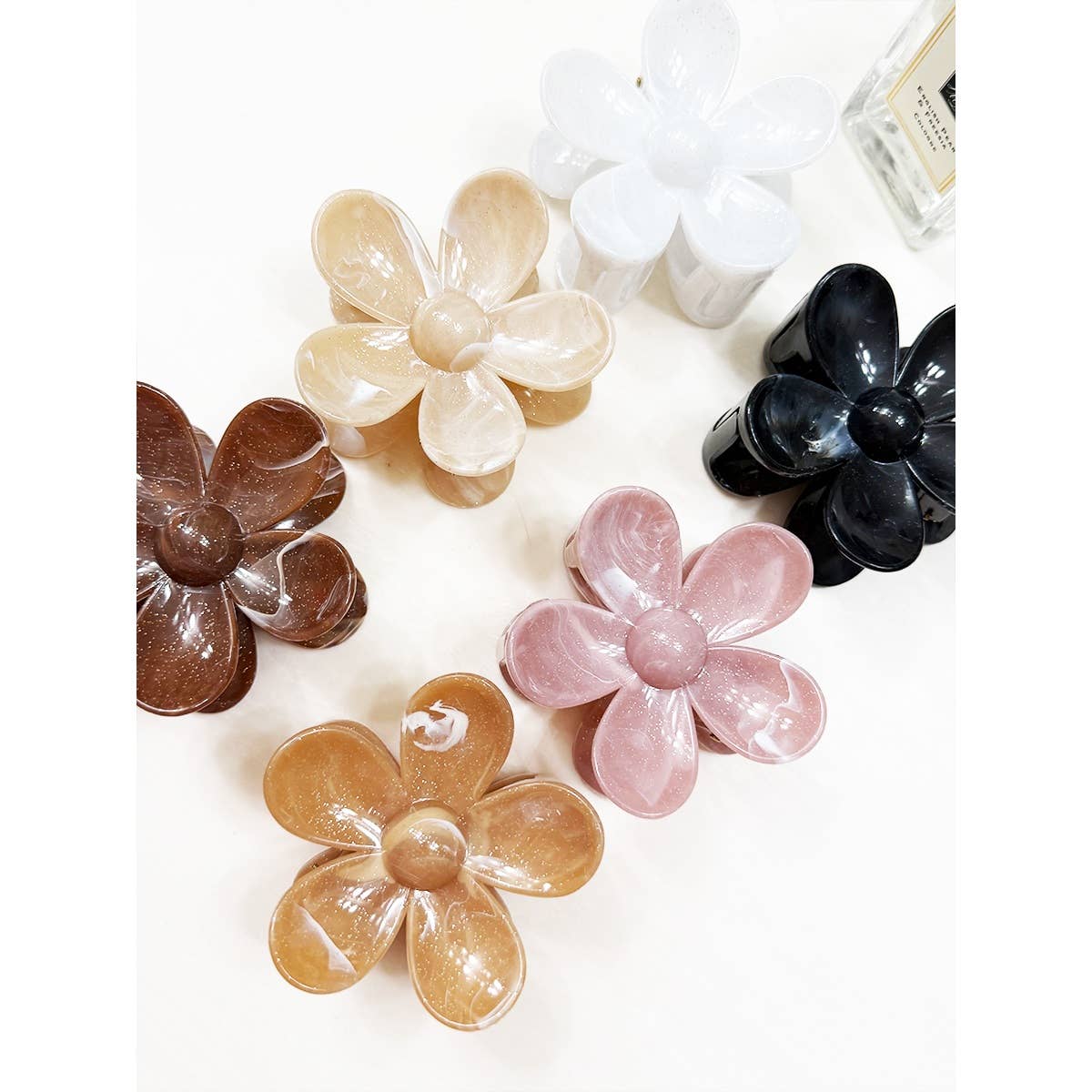 Glittered Daisy Hair Clip
