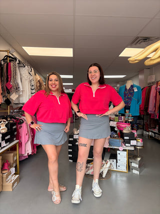 Half Zip Polo Pink