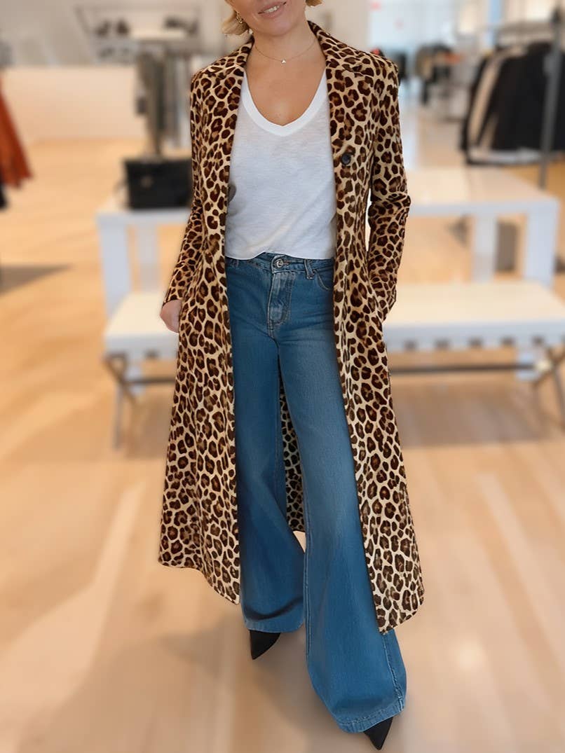 Leopard Long Cardigan Jacket