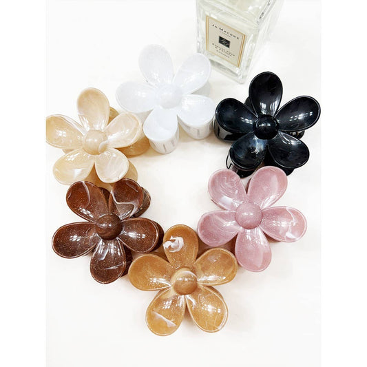 Glittered Daisy Hair Clip