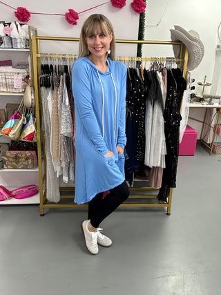 Hoodie Comfy Tunic Blue